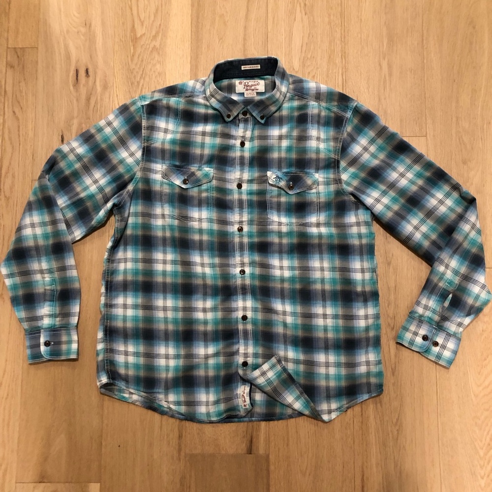 Original Penguin Plaid/ Western Long-sleeve Button Down. Heritage Slim Fit, XL.